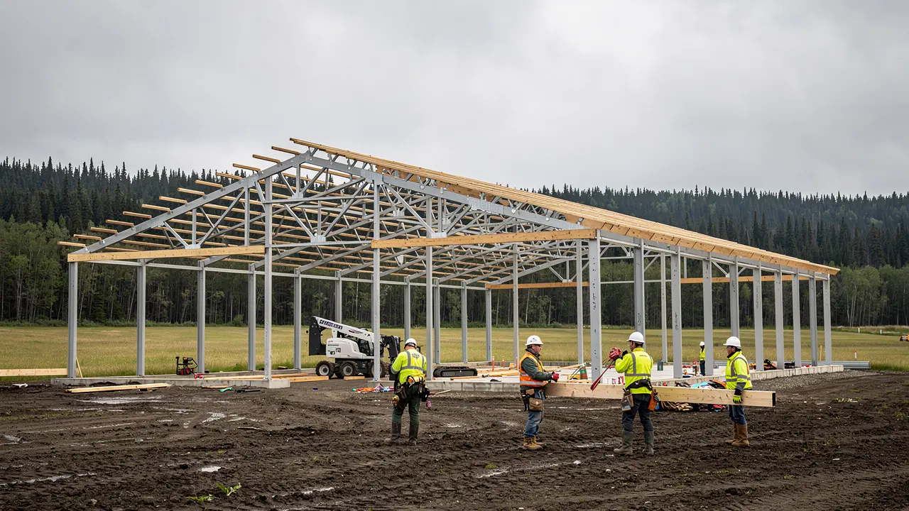 Shop being built on farmland in Dawson Creek